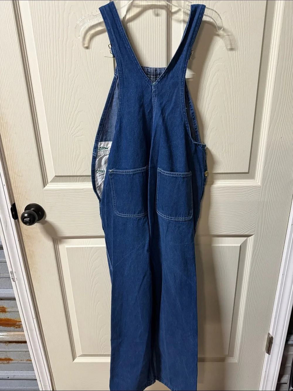 Boys Classic Blue Denim Overalls with Green Accent